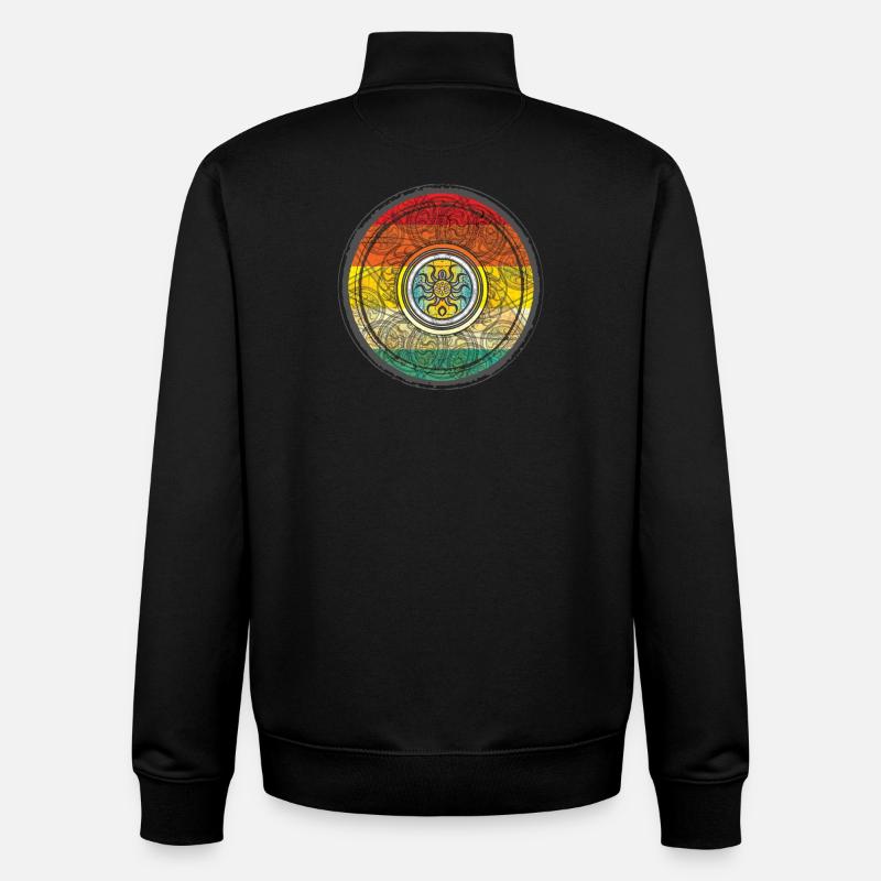 Kaleidoscopic Sun Pattern Context - Unisex Organic Zip Sweatshirt by Stanley/Stella - black