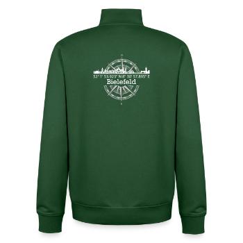 Koordinaten Bielefeld - Unisex Organic Zip Sweatshirt von Stanley/Stella - Flaschengrün - Hinten - AI Model Male 185 dark (185cm)