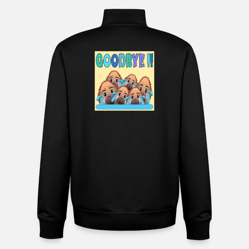 ADIEU ÉQUIPE GOODBYE MONKEY - Sweat zippé unisexe en coton bio Stanley/Stella - noir