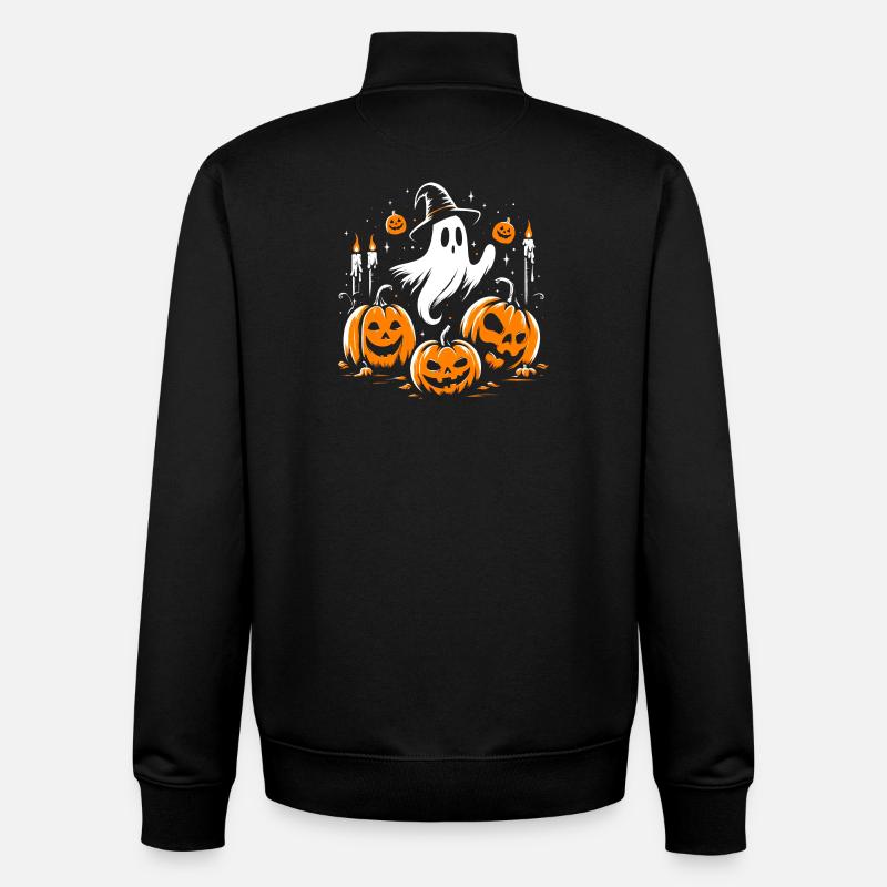 Halloween-Geist - Unisex Organic Zip Sweatshirt von Stanley/Stella - Schwarz