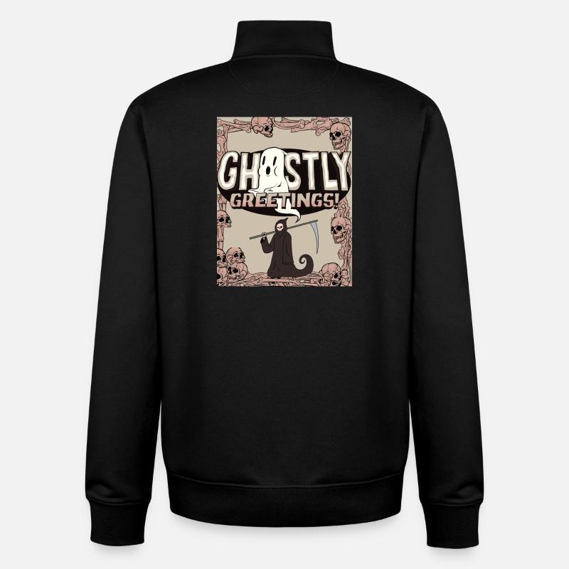 Geistlicher Sensenmann Grußdesign - Unisex Organic Zip Sweatshirt von Stanley/Stella - Schwarz