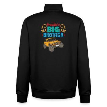 Big Brother, grand frère Autocollant - Sweat zippé unisexe en coton bio Stanley/Stella - noir - Dos - AI Model Male 185 light (185cm)