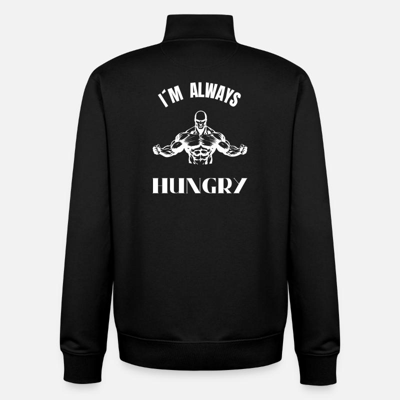 Ich bin immer hungrig – Muskelstatue - Unisex Organic Zip Sweatshirt von Stanley/Stella - Schwarz