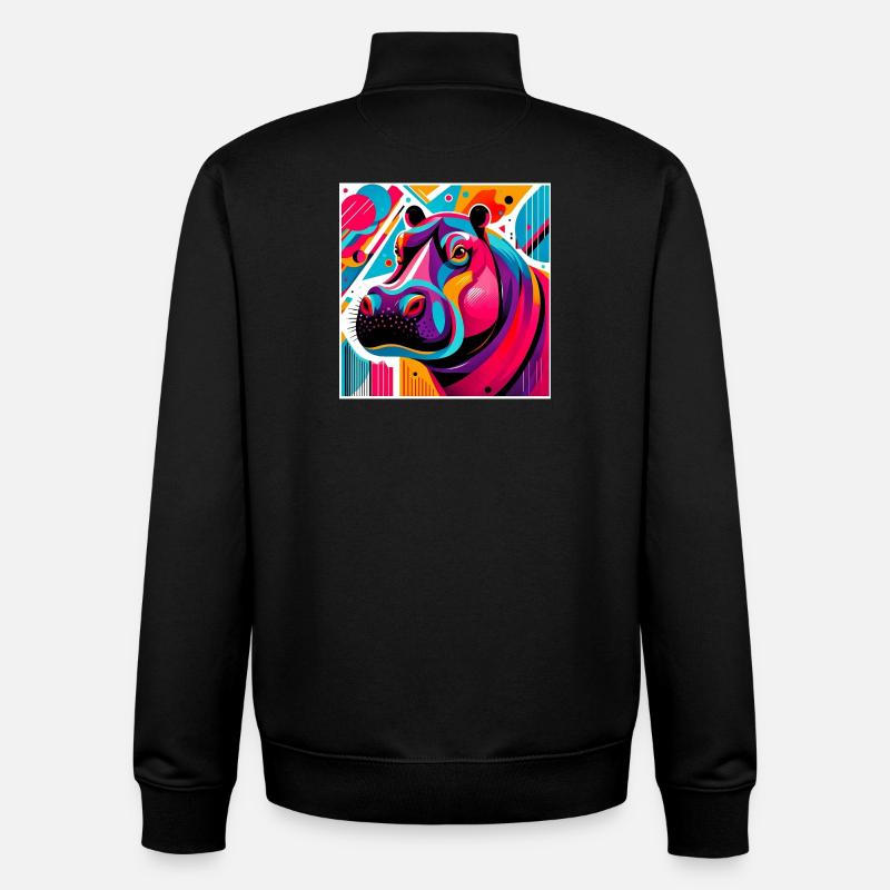 Nilpferd - Unisex Organic Zip Sweatshirt von Stanley/Stella - Schwarz