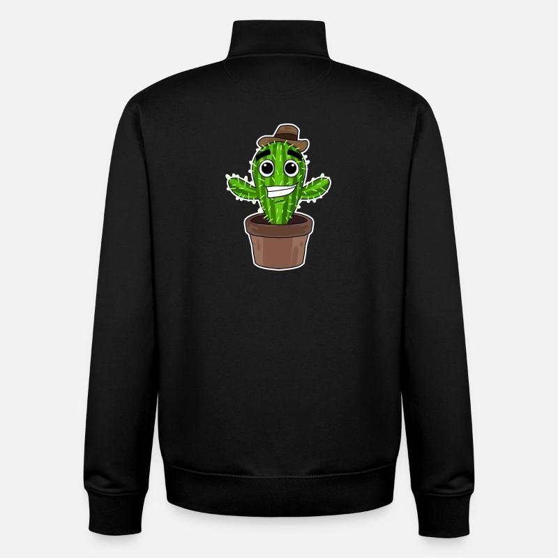 Cactus Cowboy - Sweat zippé unisexe en coton bio Stanley/Stella - noir
