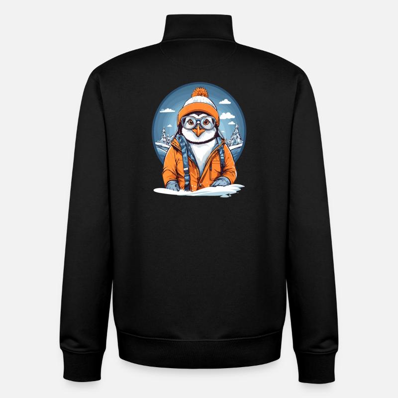 Süßer Pinguin - Unisex Organic Zip Sweatshirt von Stanley/Stella - Schwarz