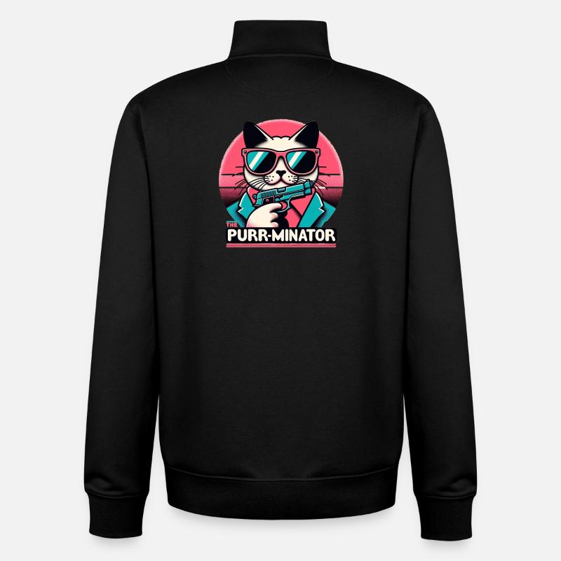 The Purr-minator - Unisex Organic Zip Sweatshirt von Stanley/Stella - Schwarz