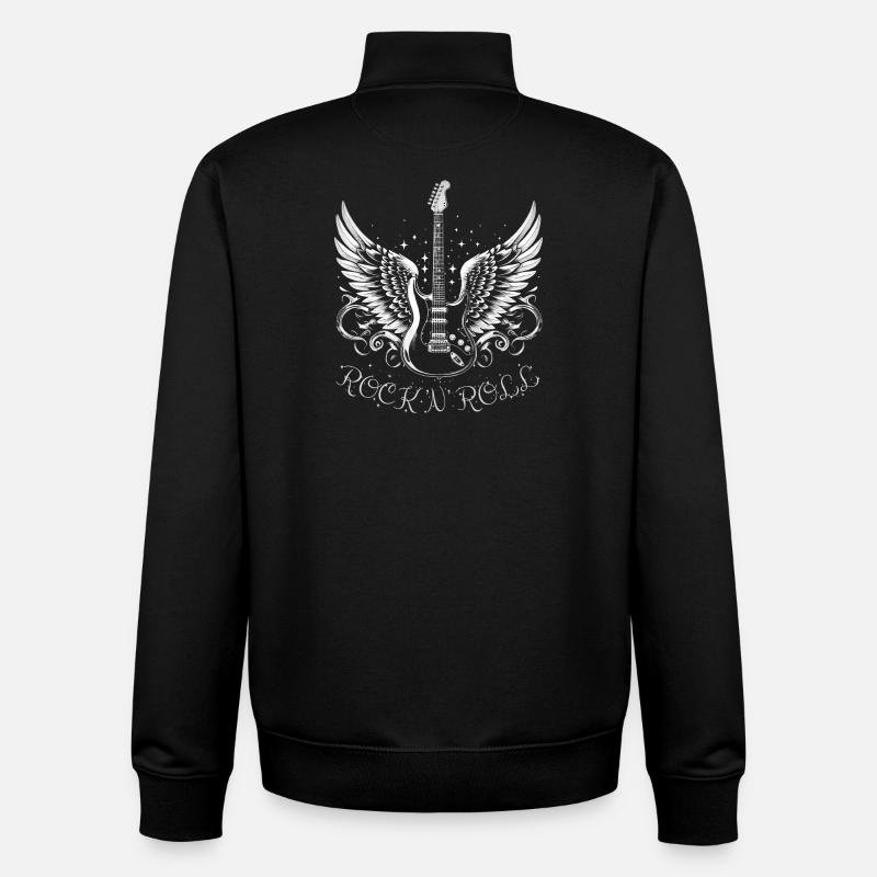 Rock 'n' Roll Guitar - Unisex Organic Zip Sweatshirt by Stanley/Stella - black