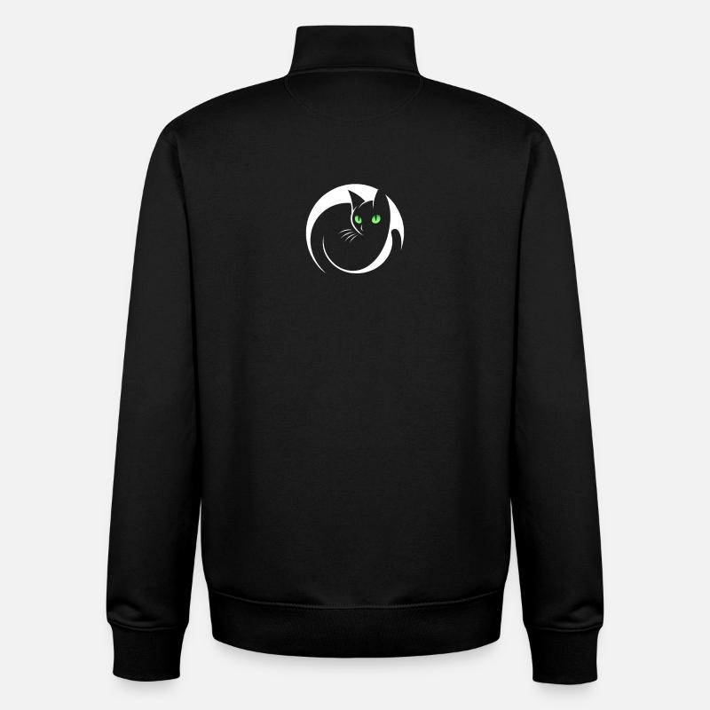 Elegant Black Cat - Unisex Organic Zip Sweatshirt by Stanley/Stella - black