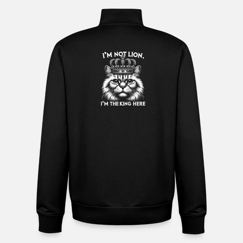 Roi des chats - Sweat zippé unisexe en coton bio Stanley/Stella - noir