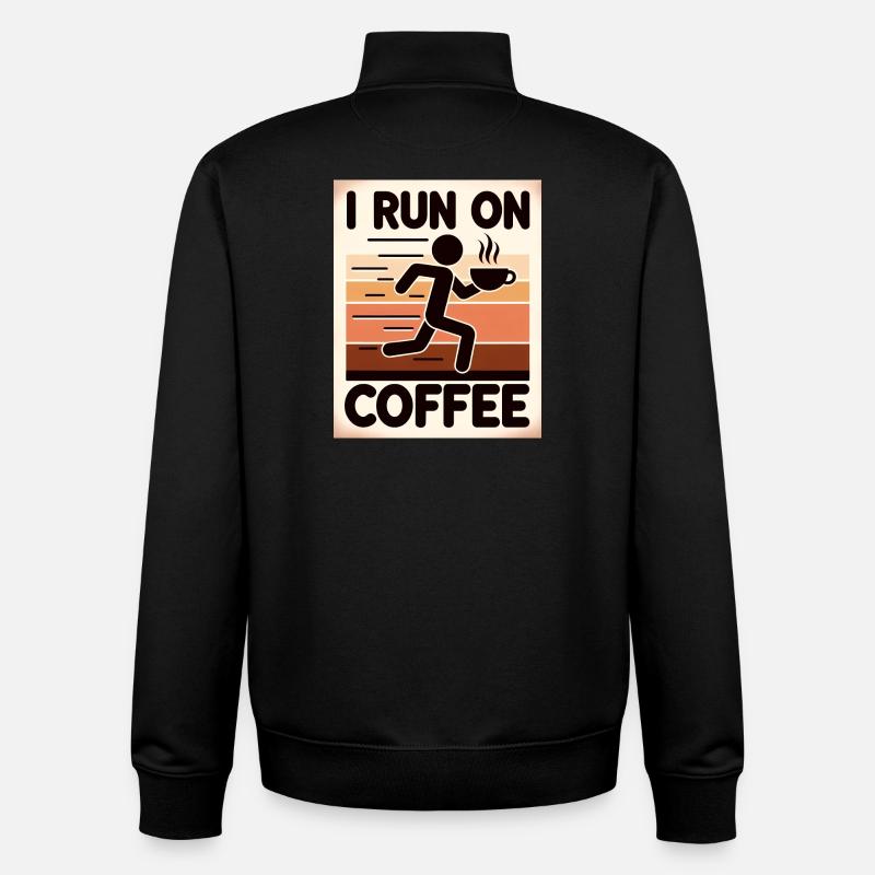 I Run on Coffee - Unisex Organic Zip Sweatshirt von Stanley/Stella - Schwarz