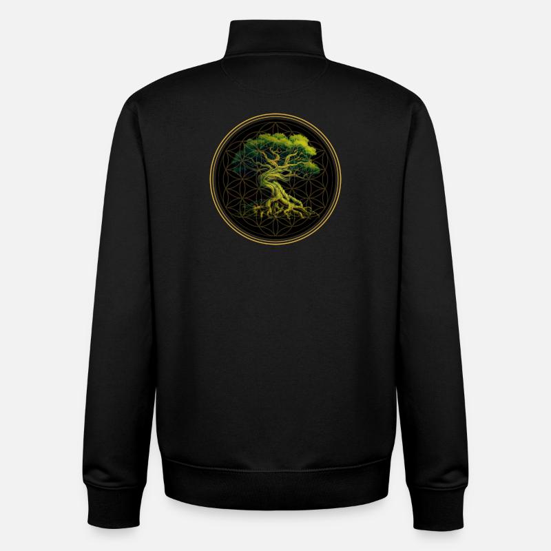Weltenbaum Yggdrasil Weltesche Logo - Unisex Organic Zip Sweatshirt von Stanley/Stella - Schwarz