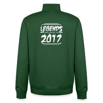 2017 - Jahrgang 2017 - Baujahr 2017 - Unisex Organic Zip Sweatshirt von Stanley/Stella - Flaschengrün - Hinten - AI Model Male 185 dark (185cm)