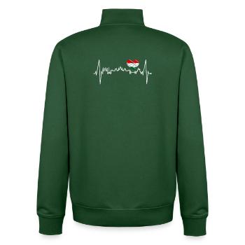 Budapest Skyline Herzschlag Ungarn Herz Budapester - Unisex Organic Zip Sweatshirt von Stanley/Stella - Flaschengrün - Hinten - AI Model Male 185 dark (185cm)