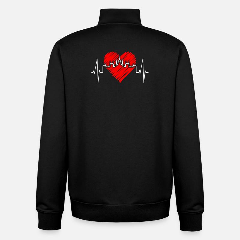 Budapest Skyline Herzschlag Ungarn Herz Budapester - Unisex Organic Zip Sweatshirt von Stanley/Stella - Schwarz