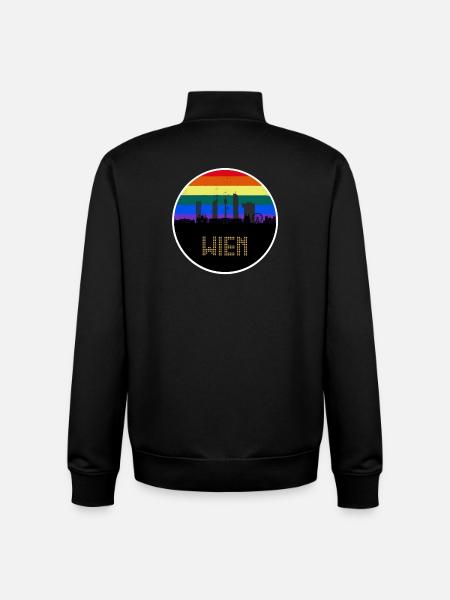 Wien Regebogen Skyline - Unisex Organic Zip Sweatshirt von Stanley/Stella - Schwarz