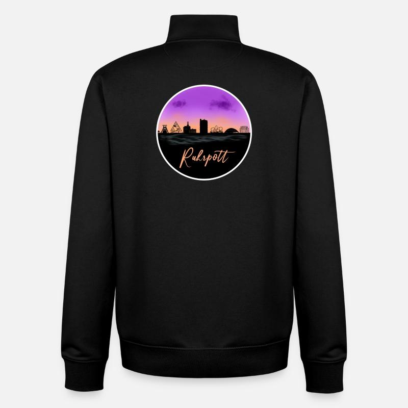 Ruhrpott Fineline Skyline - Unisex Organic Zip Sweatshirt von Stanley/Stella - Schwarz