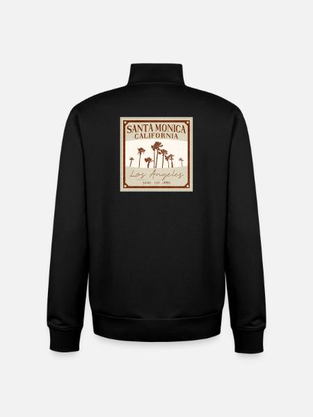 Santa Monica Retro Palm Trees - Unisex Organic Zip Sweatshirt by Stanley/Stella - black