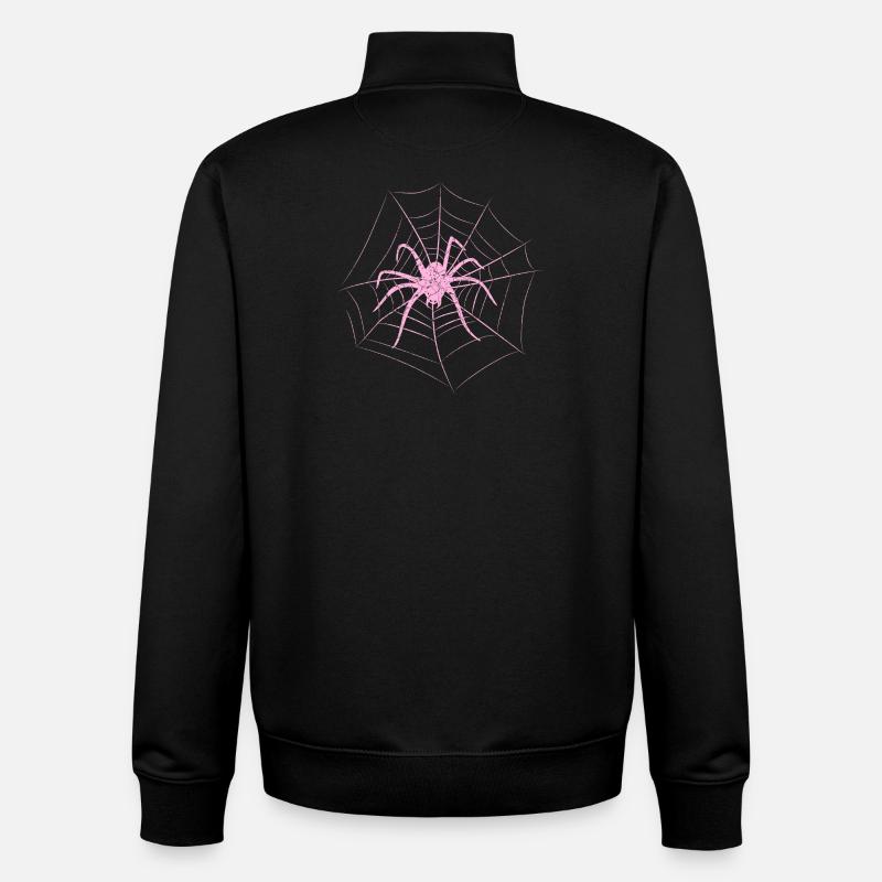 Spinne im Netz Halloween - Unisex Organic Zip Sweatshirt von Stanley/Stella - Schwarz