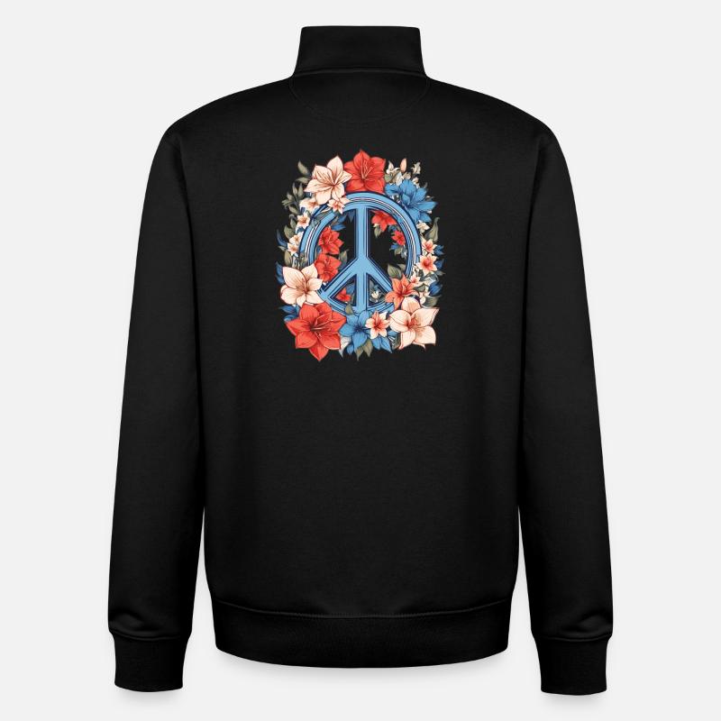 Friedenszeichen - Unisex Organic Zip Sweatshirt von Stanley/Stella - Schwarz