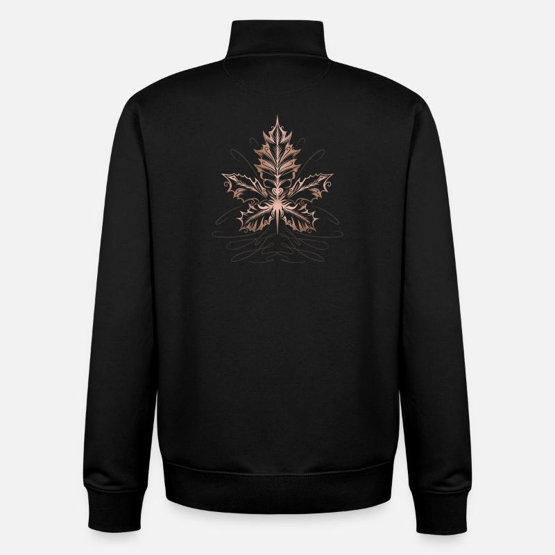 Feuille D’érable, Feuille, Feuillage, Automne - Sweat zippé unisexe en coton bio Stanley/Stella - noir