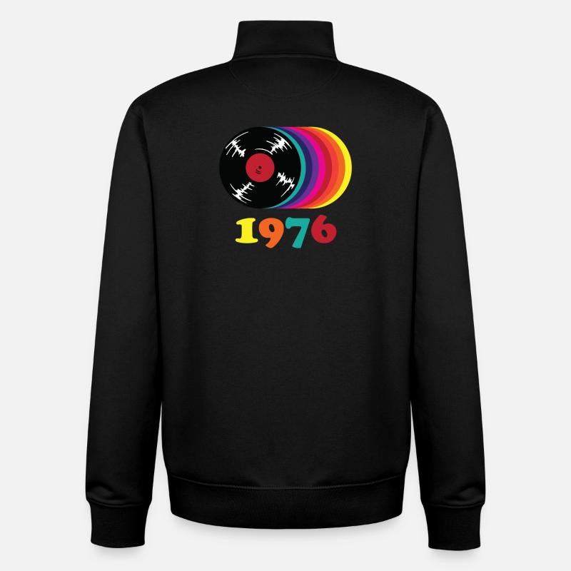 Millésime 1976 - Sweat zippé unisexe en coton bio Stanley/Stella - noir