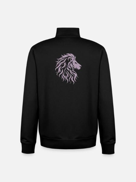 Majestic lion head silhouette - Unisex Organic Zip Sweatshirt by Stanley/Stella - black