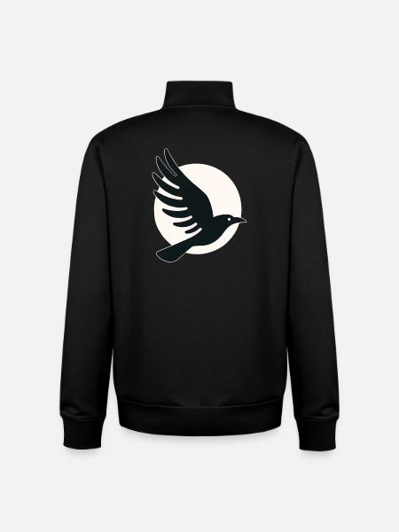 Raven Moon Flight - Unisex Organic Zip Sweatshirt by Stanley/Stella - black