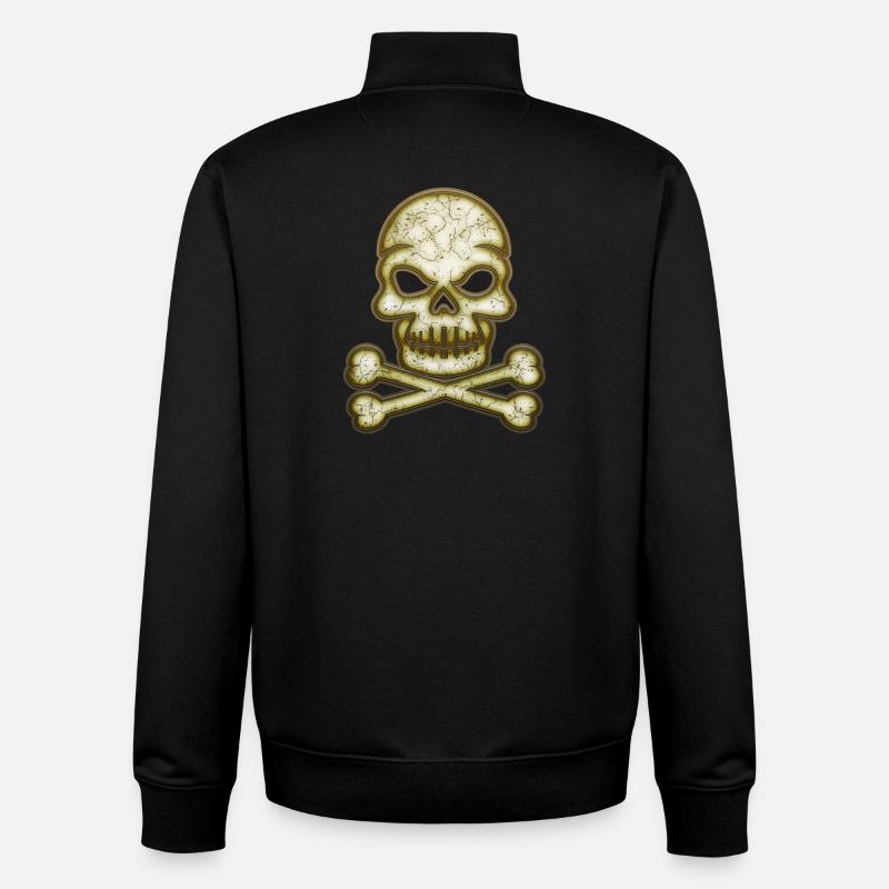 Dekorativer Schädel Totenkopf - Unisex Organic Zip Sweatshirt von Stanley/Stella - Schwarz