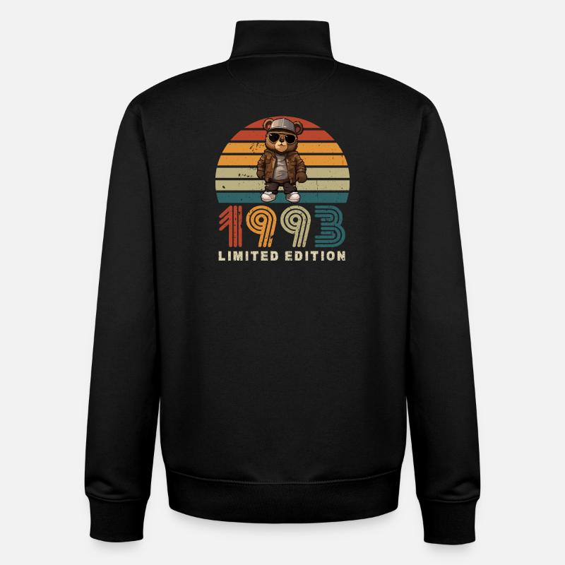 Édition limitée 1993 Année de construction Anniversaire Rétro - Sweat zippé unisexe en coton bio Stanley/Stella - noir