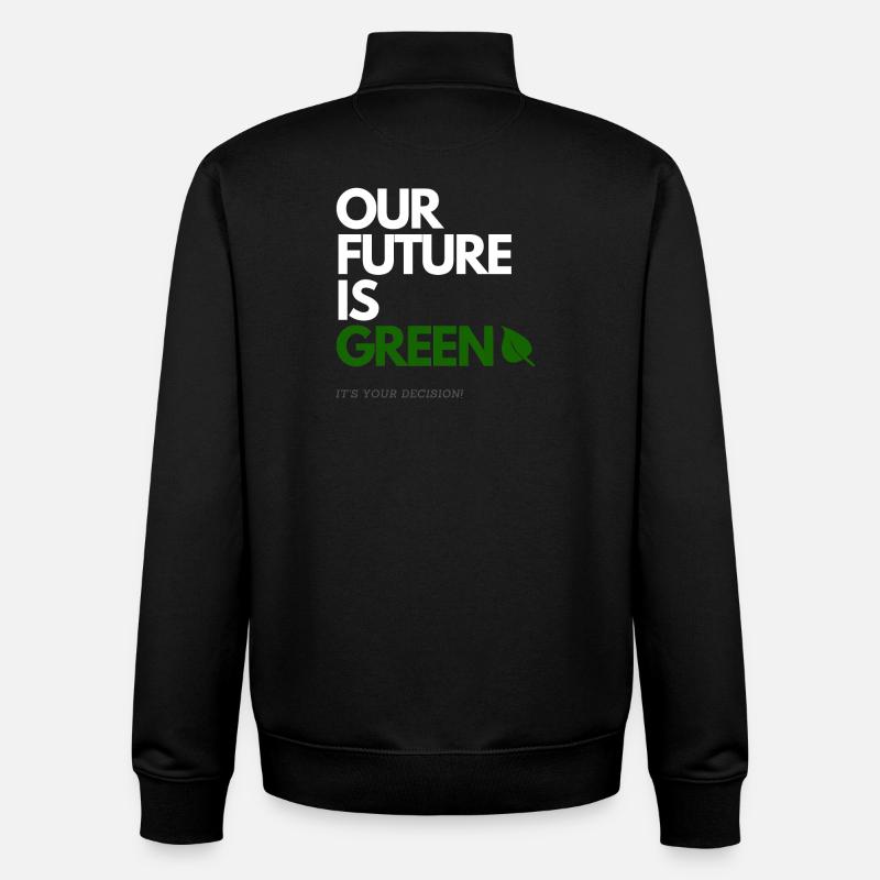 NOTRE AVENIR EST VERT - Sweat zippé unisexe en coton bio Stanley/Stella - noir