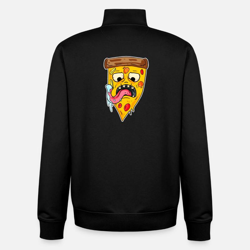 Pizza Monster - Unisex Organic Zip Sweatshirt by Stanley/Stella - black