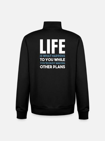 Life happens (dark) - Unisex Organic Zip Sweatshirt by Stanley/Stella - black