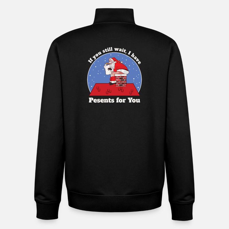 Père Noël drôle - Sweat zippé unisexe en coton bio Stanley/Stella - noir