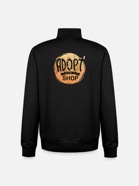 Adopt Don't Shop - Unisex Organic Zip Sweatshirt by Stanley/Stella - black
