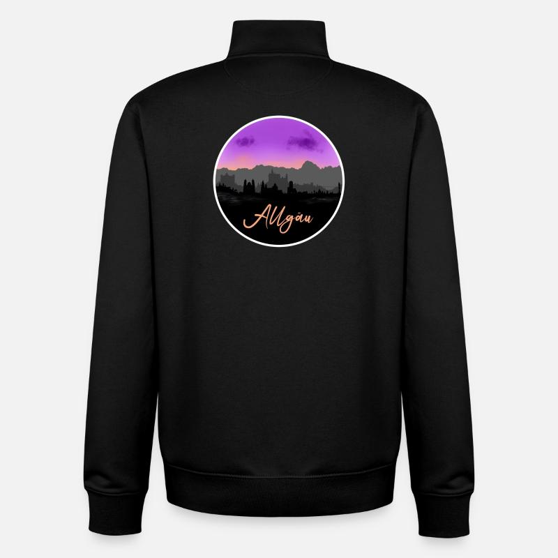 Allgäu Fineline Skyline - Unisex Organic Zip Sweatshirt von Stanley/Stella - Schwarz