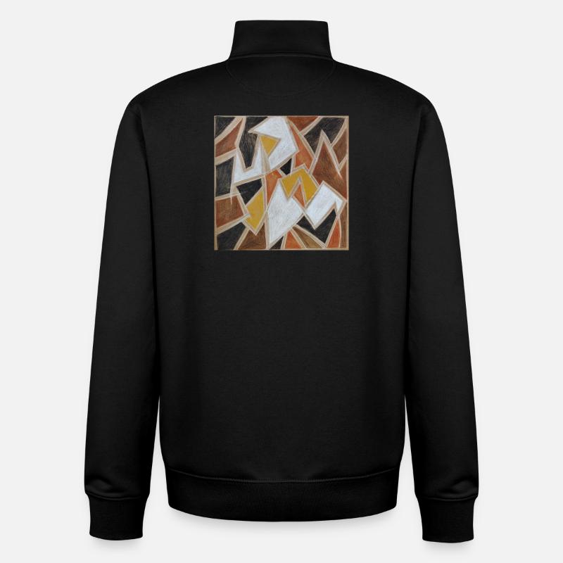 Éclats - Sweat zippé unisexe en coton bio Stanley/Stella - noir