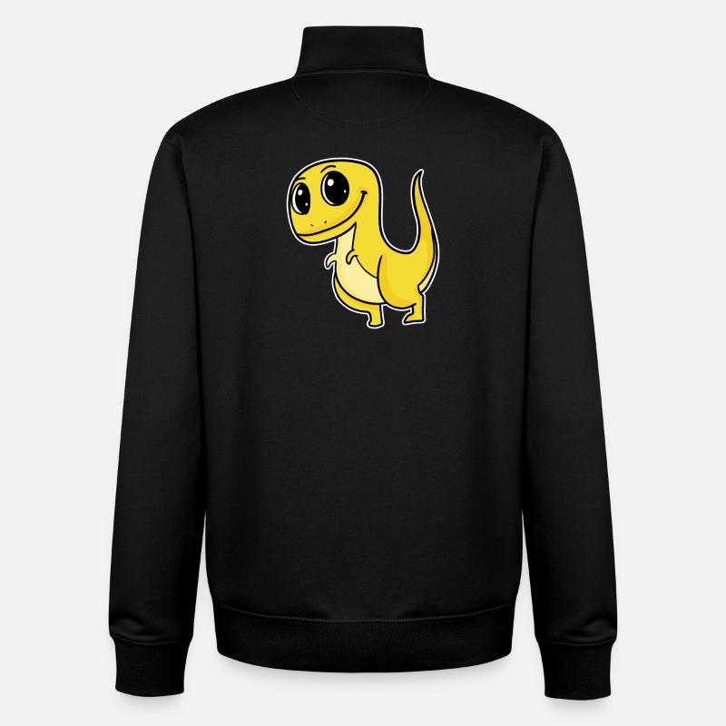Motif de dinosaure - Sweat zippé unisexe en coton bio Stanley/Stella - noir