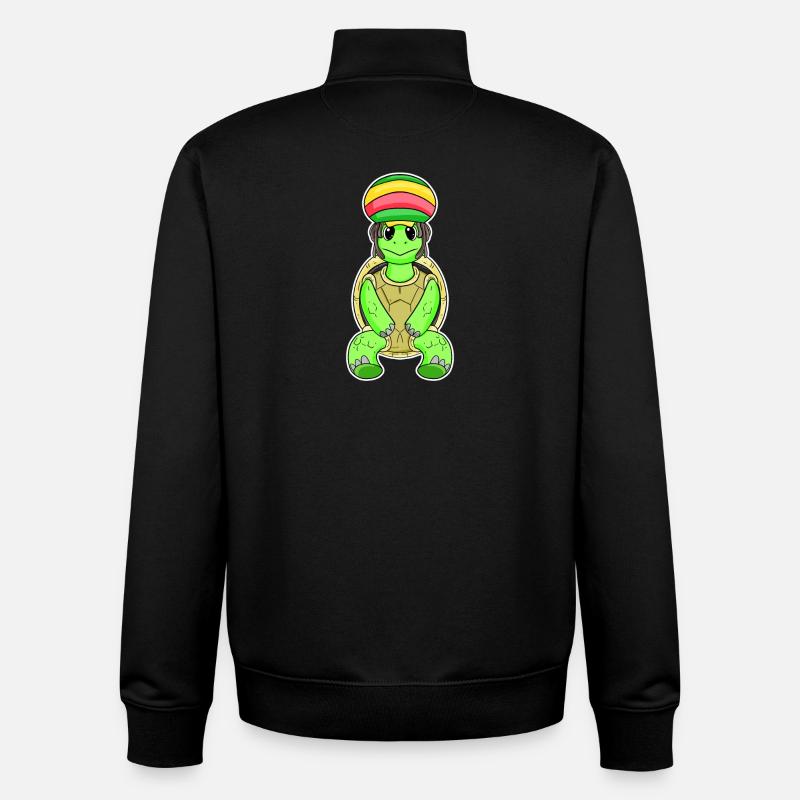 Rasta Turtle - Unisex Organic Zip Sweatshirt by Stanley/Stella - black