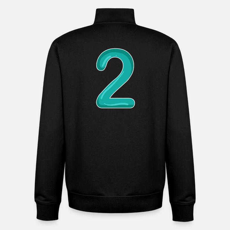 2 - Zahl - Nummer Zwei - Unisex Organic Zip Sweatshirt von Stanley/Stella - Schwarz