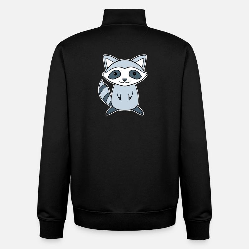 Raton laveur - Sweat zippé unisexe en coton bio Stanley/Stella - noir