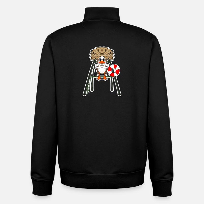 Sauveteur Canard - Sweat zippé unisexe en coton bio Stanley/Stella - noir