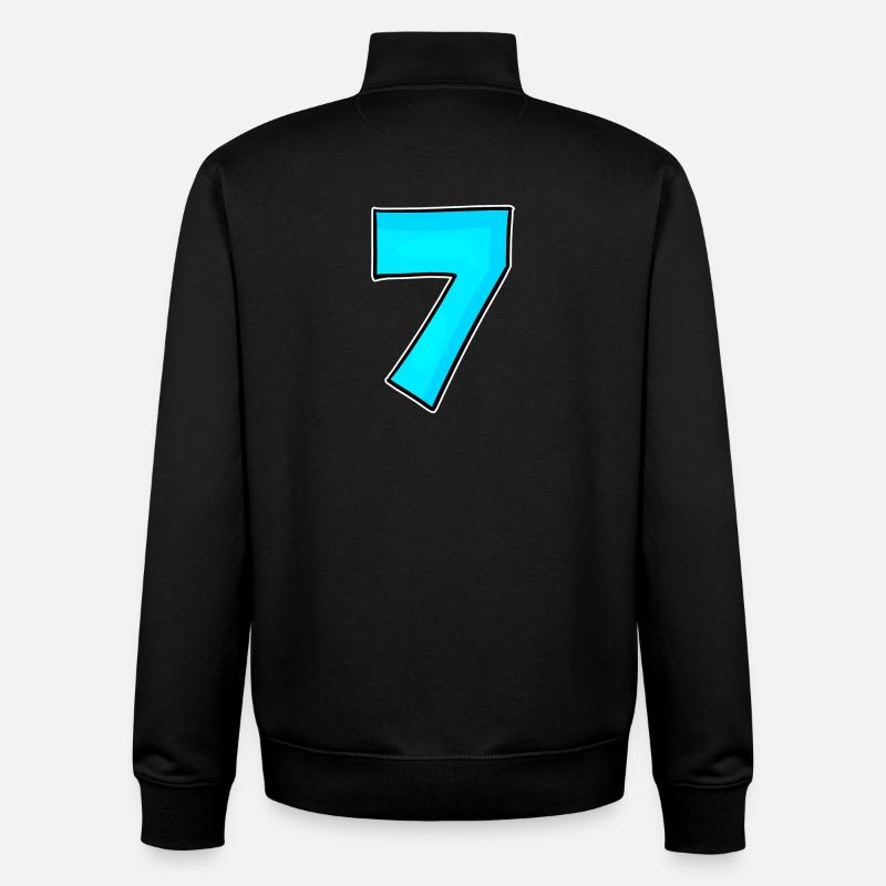 7 - Seven - Unisex Organic Zip Sweatshirt by Stanley/Stella - black