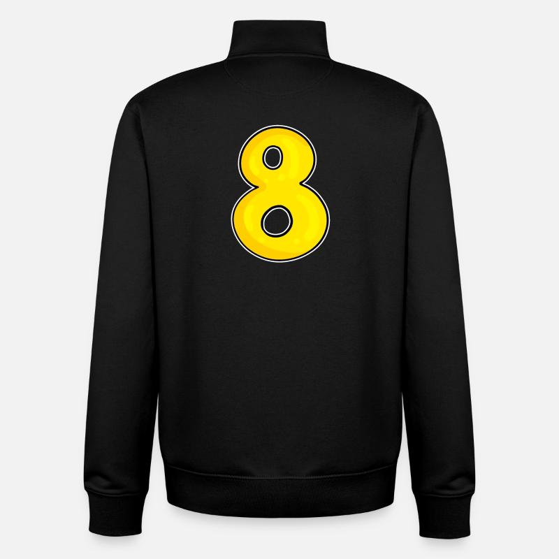 Numéro 8 Numéro Huit - Sweat zippé unisexe en coton bio Stanley/Stella - noir