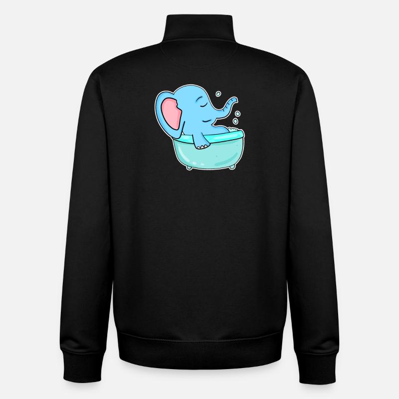 Badewanne Elefant - Unisex Organic Zip Sweatshirt von Stanley/Stella - Schwarz