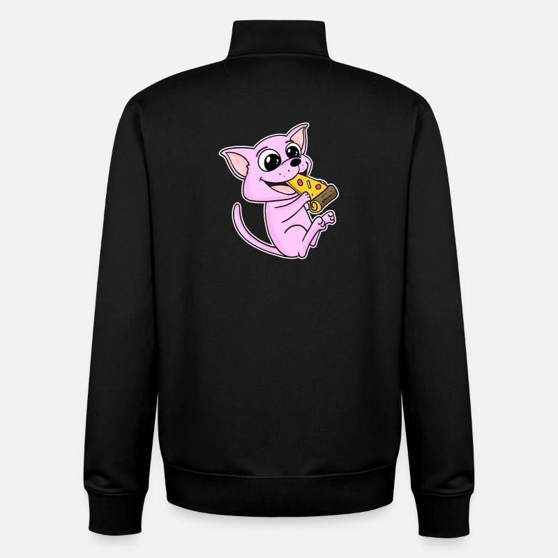 Sphynx Katze Pizza - Unisex Organic Zip Sweatshirt von Stanley/Stella - Schwarz