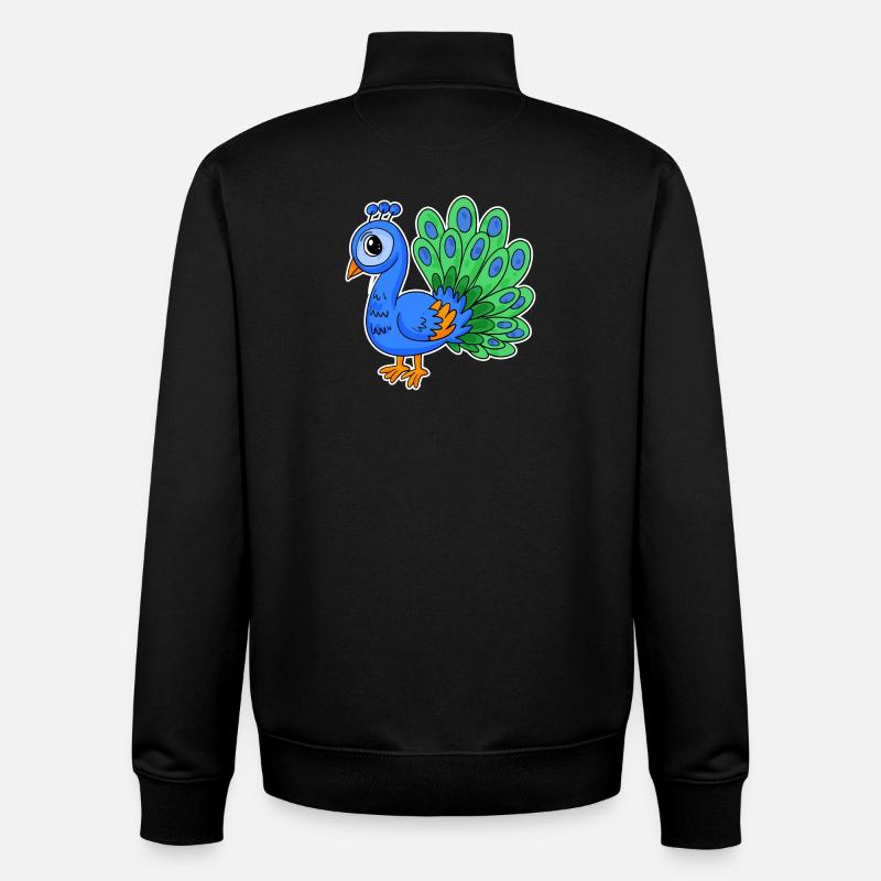 Peacock - Unisex Organic Zip Sweatshirt by Stanley/Stella - black