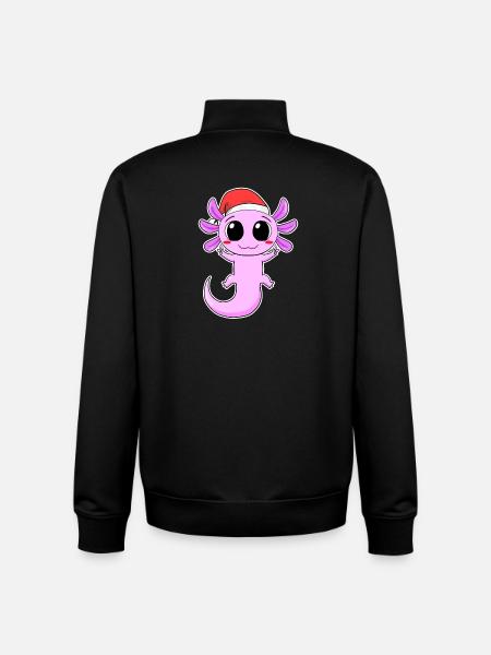 Axolotl Noël - Sweat zippé unisexe en coton bio Stanley/Stella - noir