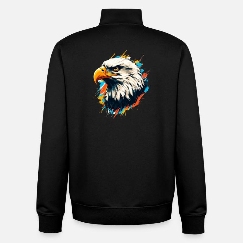 Pygargue à tête blanche - Sweat zippé unisexe en coton bio Stanley/Stella - noir