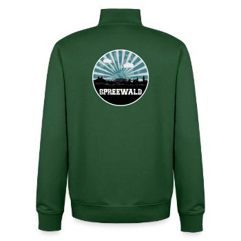 Spreewald Blue Hour Skyline - Unisex Organic Zip Sweatshirt von Stanley/Stella - Flaschengrün - Hinten - AI Model Male 185 dark (185cm)